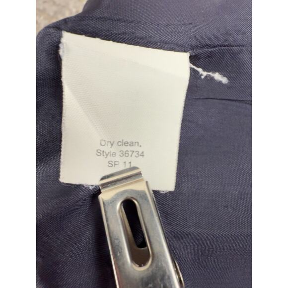 J Crew Womens Size 2 V Neck Blazer Jacket Navy Long Sleeve Button Lined - Picture 8 of 9